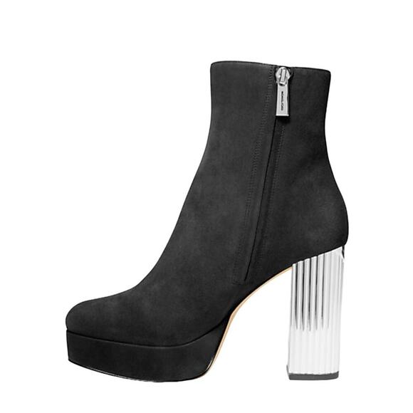 MICHAEL KORS Porter Black Suede Platform Boots Size 10 - Picture 3 of 4